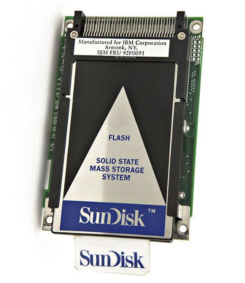 SanDisk (formerly SunDisk) prototype solid-state drive module developed for IBM.