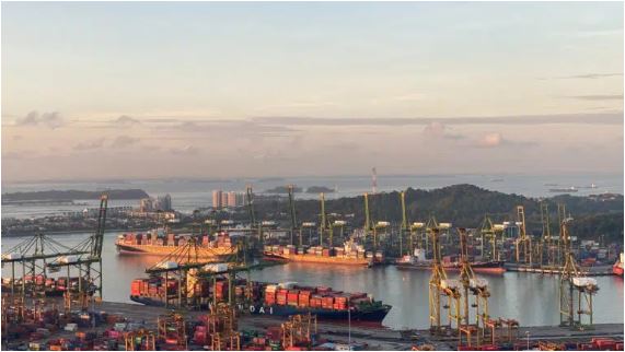 Landscape of Singapore's smart port.