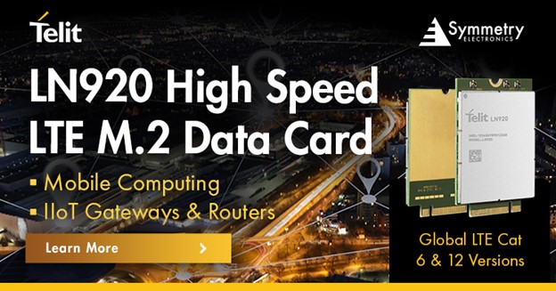 Telit's-LN920-High-Speed-LTE-M.2-Data-Card-Is-Available-At-Symmetry-Electronics