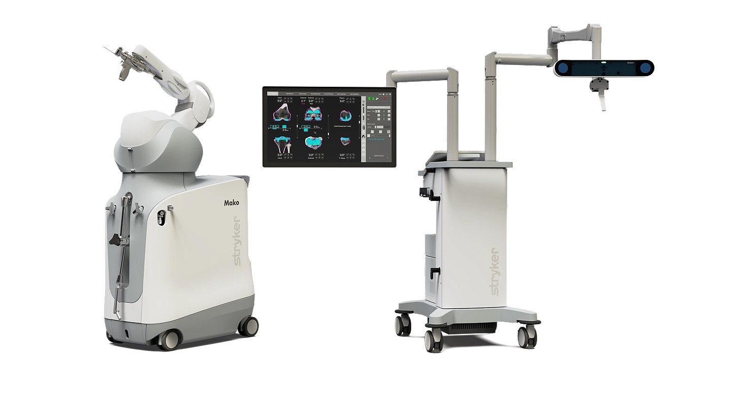 The Mako Robotic Arm from Stryker is a popular surgical system for orthopedic procedures.